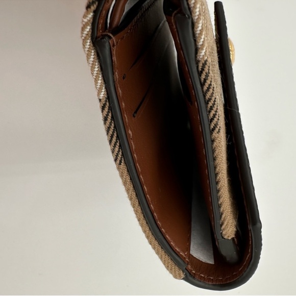 NEW Burberry Tri-Fold Lila Wallet Grainy Calfskin Vintage Check - Picture 6 of 9